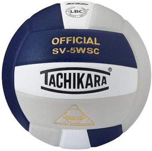 lot 53226 image: Tachikara Leather Indoor Volleyball, Navy Silver