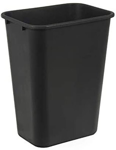 lot 53237 image: 10 Gallon Commercial Office Wastebasket, Black, 1-Pack- may not be exact stock photo