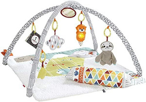 lot 53247 image: Fisher-Price Perfect Sense Deluxe Gym, Plush Infant Play Mat with Toys