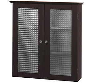 lot 55681 image: Elegant Home Fashions Chesterfield 2-Door Wall Cabinet in Espresso