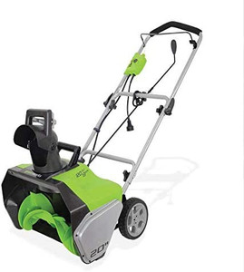 lot 55697 image: Greenworks 13 Amp 20-Inch Corded Snow Thrower, 2600502. $227.00