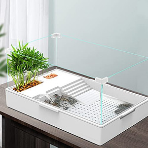 lot 55718 image: AMOSIJOY Turtle Tank Reptile Terrariums Tortoise Habitat with Pump��Filter Aquarium Tank for Turtle Horned Frog Hermit Crab Full View Visually Easy Assembly ,Clean and Changing Water
