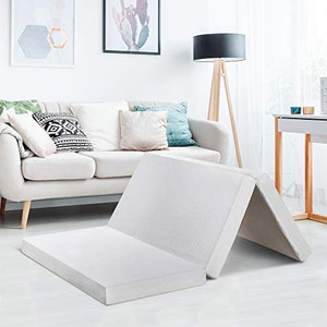 lot 55727 image: Best Price Mattress 4 Inch Trifold Memory Foam Mattress Topper with Cover. stock photo is different from actual product
