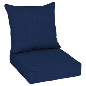 lot 9833 image: Home Decorators Collection Oak Cliff 24 x 24 Sunbrella Spectrum Indigo Deep Seating Outdoor Lounge Chair Cushion (8 cushions)