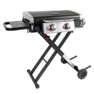 lot 9849 image: Razor Griddle GGC2030M 25 Inch 2 Burner LP Propane Gas w Folding Shelf Steel - retails $220