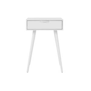 lot 9865 image: StyleWell Amerlin 1 Drawer White Wood Nightstand (18 in W. X 26 in H.)