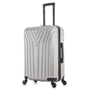 lot 9892 image: InUSA Vasty Lightweight Hardside Medium Checked Spinner Suitcase - Gray