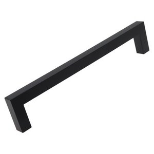 lot 9920 image: GlideRite 6.25 in. Center Solid Square Bar Cabinet Pulls Matte Black Pack of 10