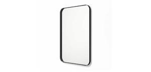 lot 9924 image: better bevel 24 in. x 36 in. Metal Framed Rounded Rectangle Bathroom Vanity Mirror in Black
