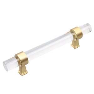 lot 9926 image: GlideRite 3.75 in. Center Acrylic Cabinet Bar Pull Satin Gold