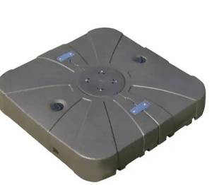 lot 9860 image: 330 lbs. HDPE Plastic Cantilever Patio Umbrella Base in Brown