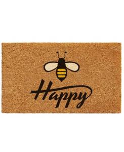 lot 50599 image: Bee Happy 17 x 29 CoirVinyl Doormat Bedding