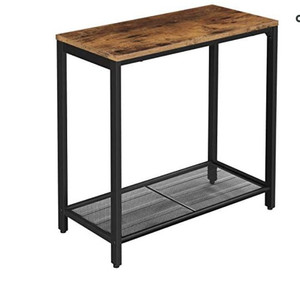 lot 50611 image: VASAGLE INDESTIC Side Table, Narrow Small End Table with Mesh Shelf