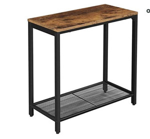 lot 50612 image: VASAGLE INDESTIC Side Table, Narrow Small End Table with Mesh Shelf