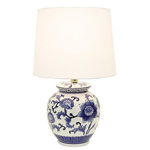 lot 50622 image: D�cor Therapy Blue and White Ceramic Table Lamp