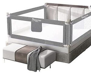 lot 50625 image: SINGYOO Bed Rails for Toddlers,Grey