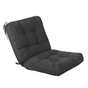 lot 50628 image: QILLOWAY Outdoor SeatBack Chair Cushion Tufted Pillow,Dark Grey