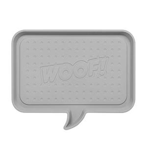 lot 50631 image: IRIS USA, Inc. Medium WOOF Feeding Mat, Light Gray