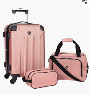 lot 50637 image: Travelers Club Sky Luggage Set,Set of 3,Rose Gold