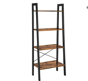 lot 50639 image: VASAGLE ALINRU Ladder Shelf, 4-Tier Bookshelf