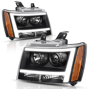 lot 50660 image: AUTOSAVER88 LED DRL Projector Headlight Assembly Compatible with 2007-2013 Chevy Avalanche Pickup Truck 07-14 Chevy SuburbanTahoe Replacement for SUV Pickup Truck Black Housing