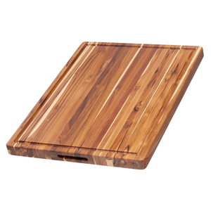 lot 50687 image: TeakHaus Edge Grain Cutting Board wHand Grip  Juice Canal (Rectangle) 20 x 15 x 1.5