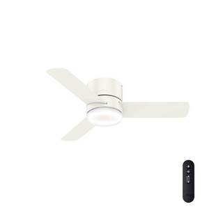 lot 50689 image: Hunter 44 Minimus Fresh White Ceiling Fan with Light Kit and Remote