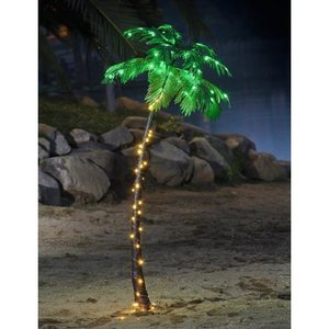 lot 50706 image: Lightshare 7 Feet Artificial Palm Tree with White Lights