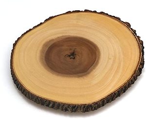 lot 50718 image: Lipper International Acacia Tree Bark Footed Server,Large