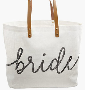 lot 50724 image: Mud Pie Silver Sequin Bride Tote Bag