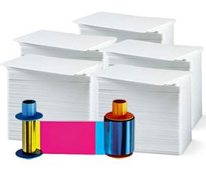lot 50759 image: Fargo 45200 Color Ribbon YMCKO - 500 Prints with Bodno Premium CR80 30 Mil Graphic Quality PVC Cards - Qty 500