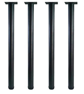 lot 50782 image: QLLY 30 inch Adjustable Metal Desk Legs, Office Table Furniture Leg Set, Square Mounting Plate, Set of 4 (