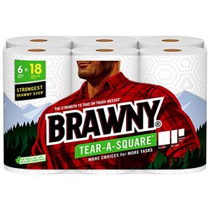 lot 50792 image: Brawny� Tear-A-Square� Paper Towels, 6 Triple Rolls  18 Regular Rolls