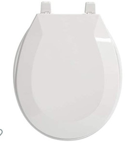 lot 50798 image: Toilet Seat Round with Cover, Strong Hinges and Easy Clean,