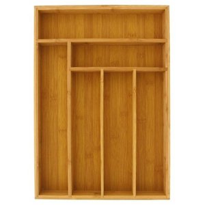 lot 50799 image: Juvale Drawer Organizer - Bamboo Drawer Organizer - 6 slot ,17 Inch