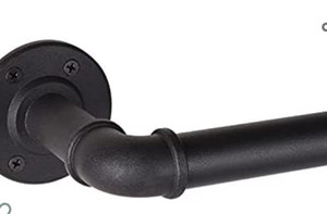 lot 50802 image: Rustic French Pipe Curtain Rod, Industrial Curtain Rod, 28in - 48in