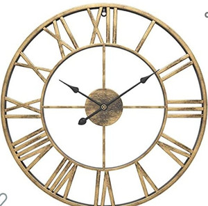lot 50818 image: EURSON Large Wall Clocks Non-Ticking Silent 16 inch, Brushed Bronze