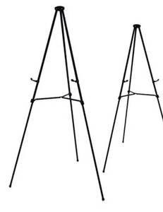 lot 50840 image: Lightweight Aluminum Telescoping Display Easel,2-pack,Black