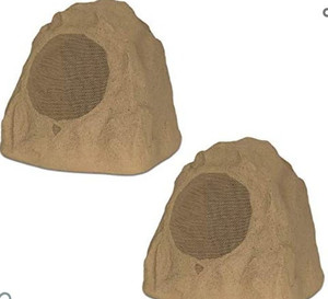 lot 50862 image: Theater Solutions 2R8S Outdoor Sandstone 8 Rock 2 Speaker Set , ModelV 2R8S