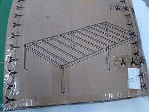 lot 50919 image: Best Price Mattress 18 Inch Metal Platform Bed Heavy Duty Steel Slats No Box ...