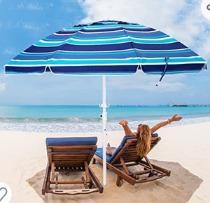 lot 50963 image: ROWHY 7.5FT Beach Umbrella UV 50 Outdoor Portable Sunshade Umbrella