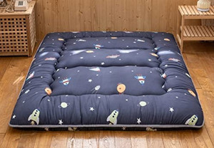 lot 50968 image: YOSHOOT Navy Space Futon Floor Mattress for Adults, Japanese Thicken Futon Mattress