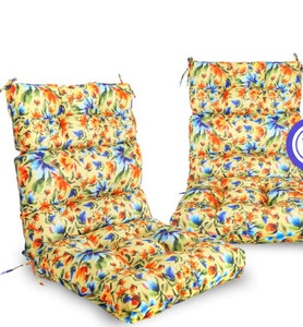 lot 50976 image: EAGLE PEAK Tufted OutdoorIndoor High Back Patio Chair Cushion, Set of 2