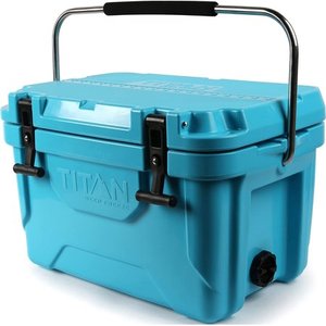 lot 7622 image: Arctic Zone Titan Deep Freeze Premium Ice Chest Roto Cooler with Microban Antimicrobial Protection - Blue - Retail$175.00