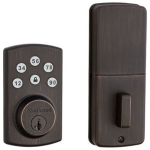 lot 7685 image: Kwikset 907 Powerbolt2� Electronic Deadbolt featuring SmartKey Security�� in Venetian Bronze