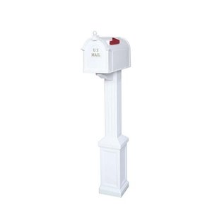 lot 8172 image: Craftsman Mailbox And Post Kit White