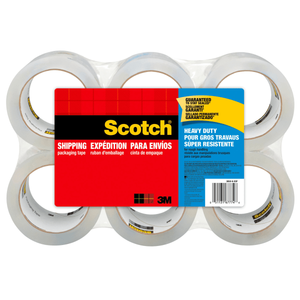 lot 8211 image: Scotch Packaging Tape Heavy Duty Shipping Clear 1.88 in. x 54.6 yd 6 Rolls