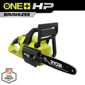 lot 8214 image: RYOBI ONE HP 18V Brushless 10 in. Cordless Battery Chainsaw (Tool Only)