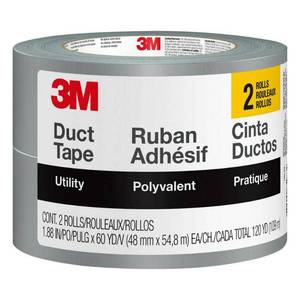 lot 8221 image: 3M 1.88 in. x 60 yds. Utility Duct Tape (2-RollsPack), Silver