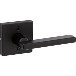 lot 8241 image: Kwikset Halifax Matte Black Steel Passage Lever 720HFL SQT 514 CP